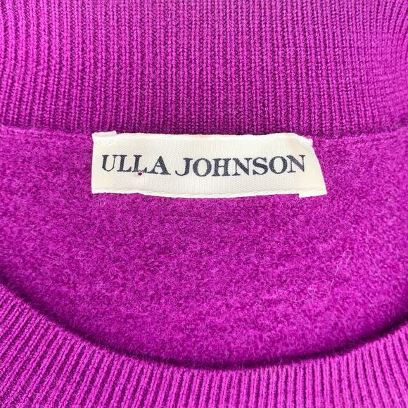 Ulla Johnson Marin Hibiscus Purple Wool Puff Juliette Sleeve Pullover Sweater - Picture 7 of 8